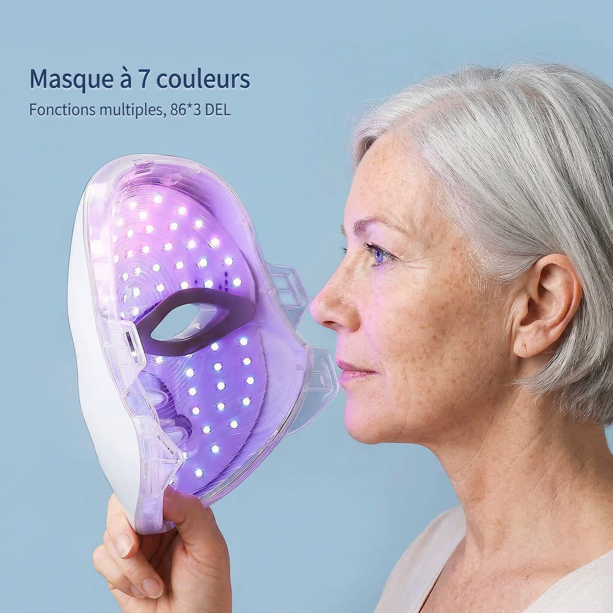 Orven Paris - Iris - Masque LED Visage et Cou Séparer 7 Couleurs 1200 mAh