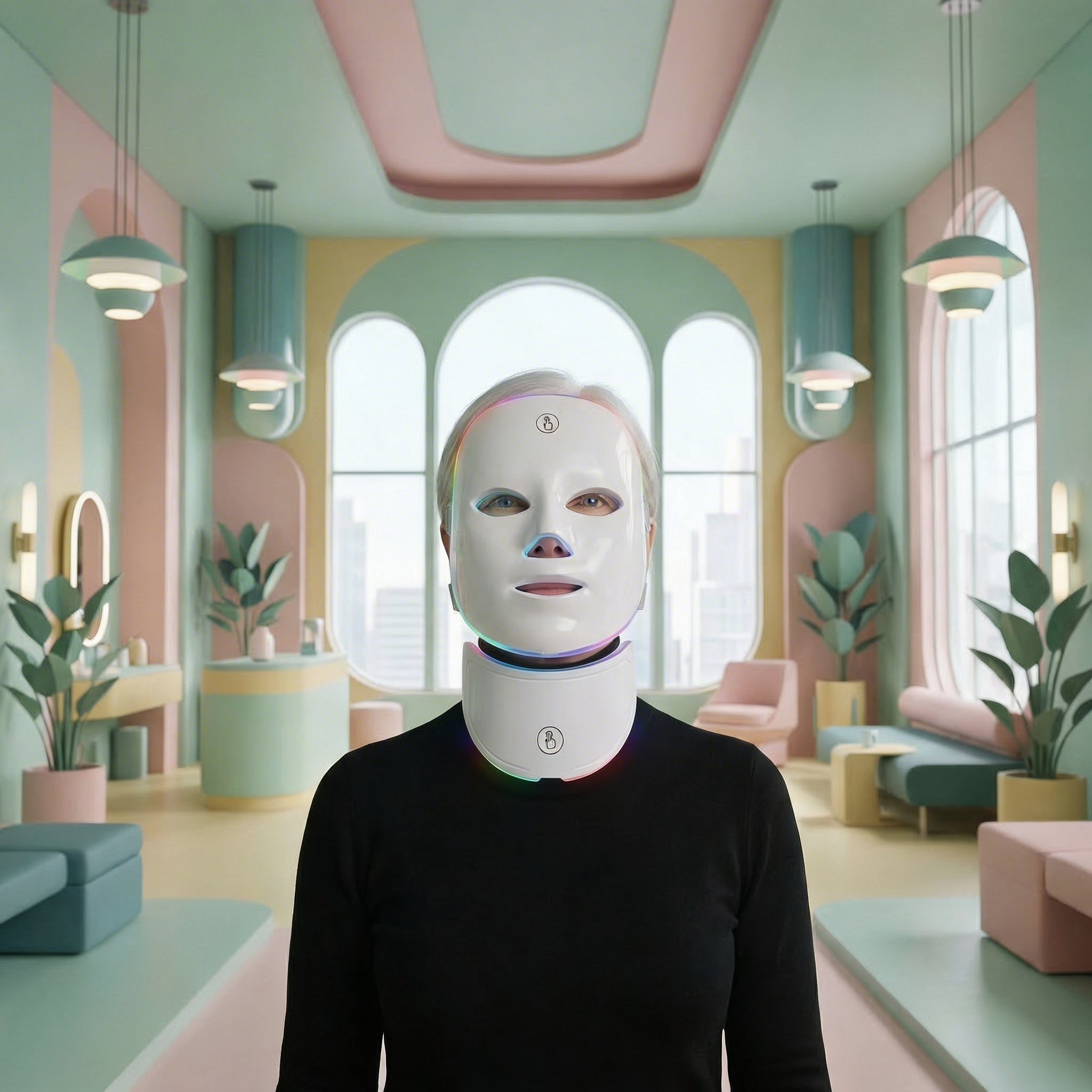 Orven Paris - Iris - Masque LED Visage et Cou Séparer 7 Couleurs 1200 mAh