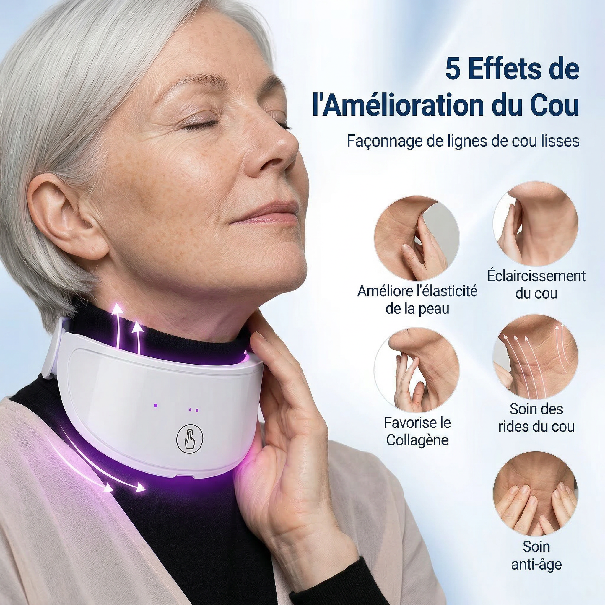 Orven Paris - Iris - Masque LED Visage et Cou Séparer 7 Couleurs 1200 mAh